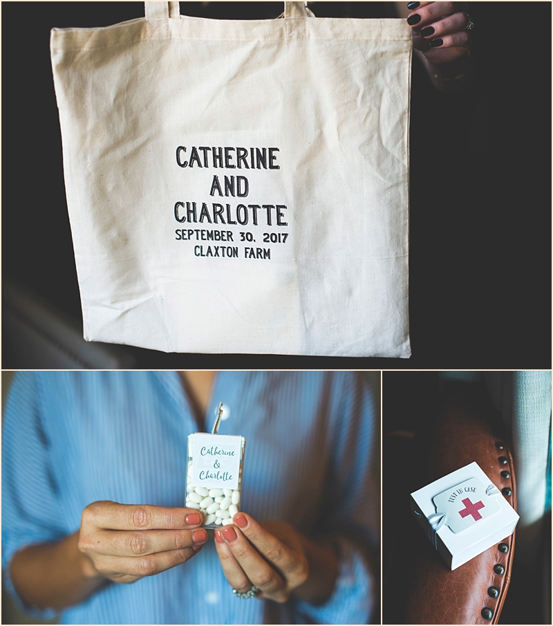 Photo of couple's welcome bags for wedding