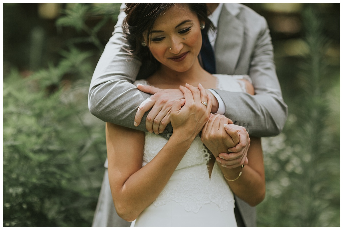 Wedding portrait of couple