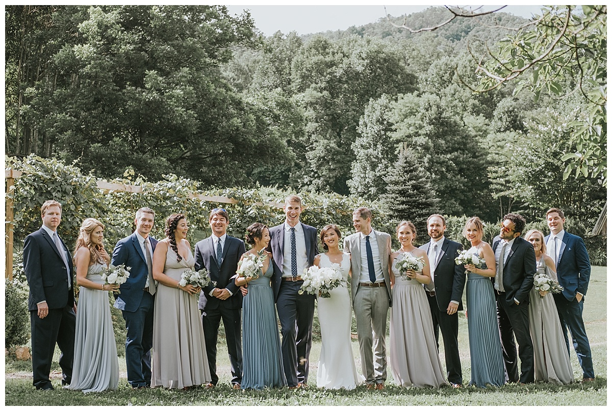 Portrait of wedding party