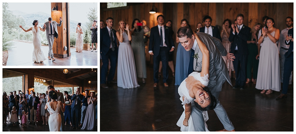 Happy couple's first dance