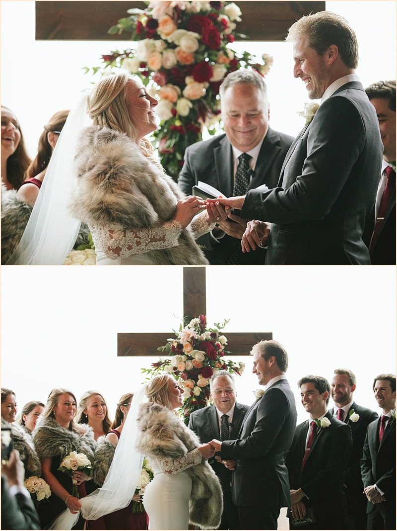 Couple exchanging rings